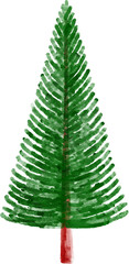 Christmas Watercolor Spruce Tree

