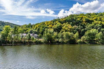 Lake Rursee, In the middle of the Eifel National Park, surrounded by unique natural scenery and unspoilt nature