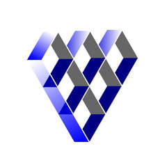 Blue diamond logo consisting of a 3d rectangular board