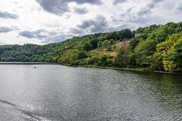 Lake Rursee, In the middle of the Eifel National Park, surrounded by unique natural scenery and unspoilt nature