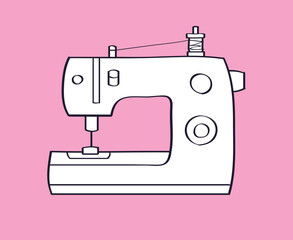 Electric sewing machine vector icon