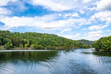 Lake Rursee, In the middle of the Eifel National Park, surrounded by unique natural scenery and unspoilt nature