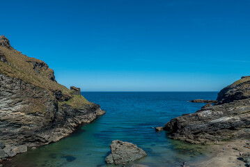 Fototapeta na wymiar Beautiful the coast of the sea in Tintagel Castle