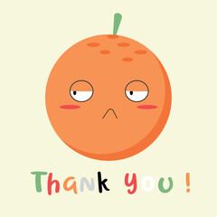funny orange fruit cartoon