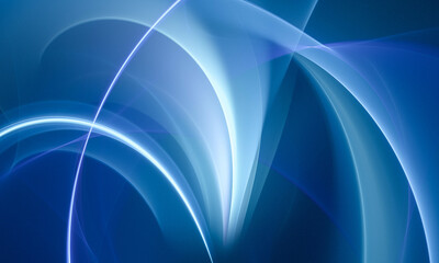 abstract blue curved rays stripes background