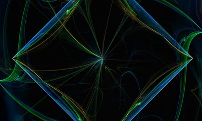 black background with abstract lines and rectangles