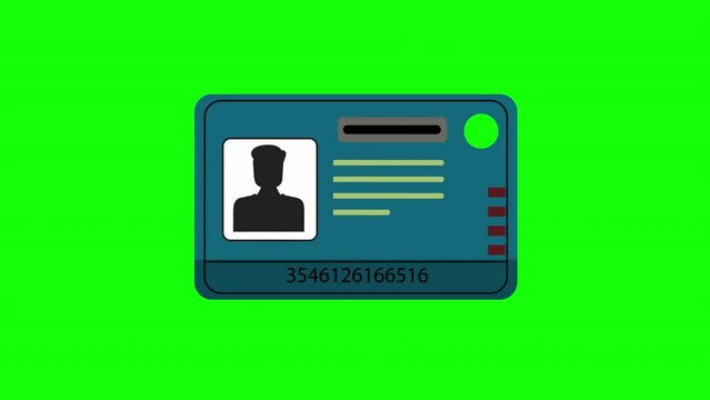 id Card with person avatar icon loop animation with alpha channel, transparent background, ProRes 444