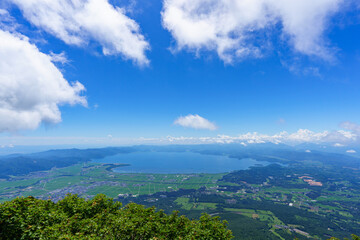 磐梯山山頂からの猪苗代湖