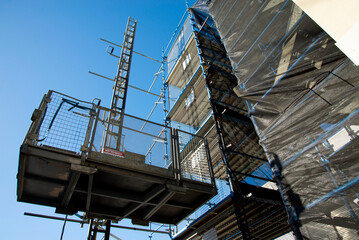 Construction Hoist in a Scaffold