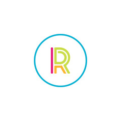 data letter R media logo it digital