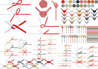 日本の伝統的な飾り紐　水引き　セット