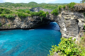 Indonesia Penida Island - Broken Beach - epic bay with huge rock archway