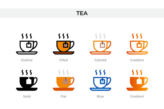 tea icon in different style. tea vector icons designed in outline, solid, colored, filled, gradient, and flat style. Symbol, logo illustration. Vector illustration