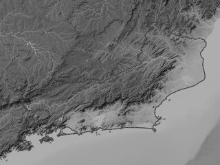 Rio de Janeiro, Brazil. Grayscale. No legend