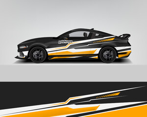Obraz na płótnie Canvas Car wrap livery design Racing sport car background printable file