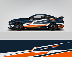 Fototapeta na wymiar Car wrap livery design Racing sport car background printable file