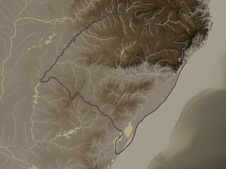 Rio Grande do Sul, Brazil. Sepia. No legend