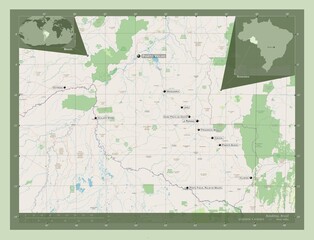 Rondonia, Brazil. OSM. Labelled points of cities