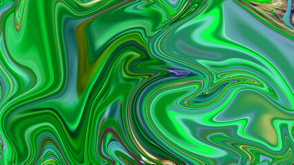Liquid abstract background with the main color composition bluish green.