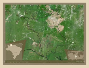 Roraima, Brazil. High-res satellite. Labelled points of cities