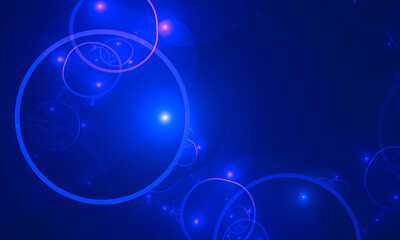 Fototapeta na wymiar blue background with abstract circles and rays