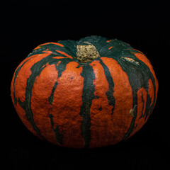 Fresh pumpkin isolated on a black background