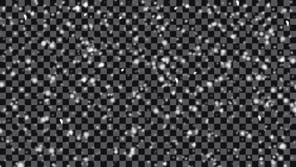 Snow gray transparent background. White falling snowflakes, abstract landscape. Cold weather effect. Magic nature fantasy snowfall decoration. Vector illustration