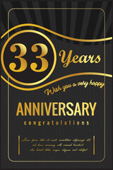 Anniversary luxury retro background 33 years
