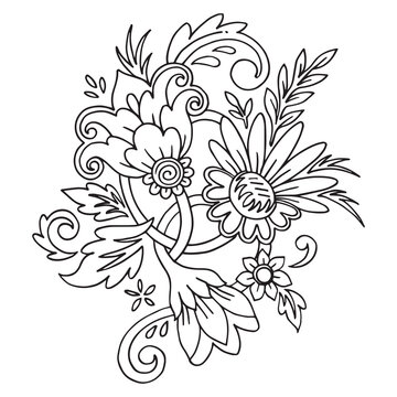 Doodle flowers . vector illustration