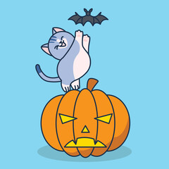 Cat party at hallowen day