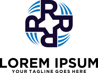 Boat propeller letter R logo