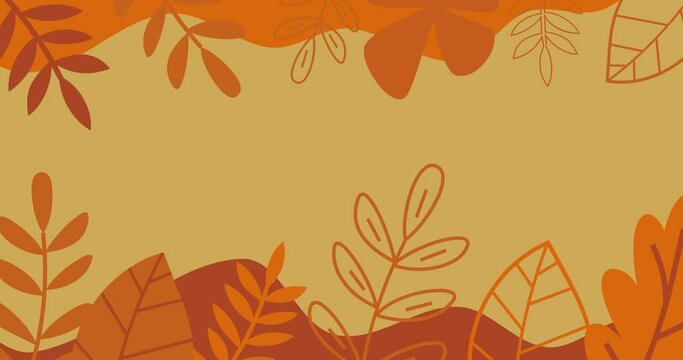 animated natural foliage background with orange-brown color