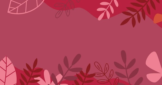 animated natural foliage background with purplish pink