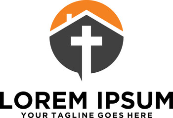 Simple Church House logo design