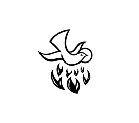 The Holy Spirit with Fire, art vector design