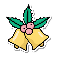 christmas bell icon vector design template in white background