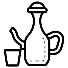 arabic tea in teapot with glass drink