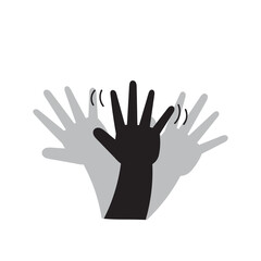 Fototapeta na wymiar hand drawn doodle hand waving hello illustration vector