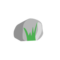 Stone with grass vector