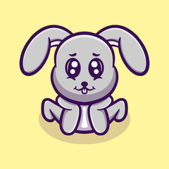 Cute rabbit vector icon illustration