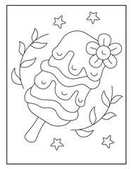 Cute ice cream coloring page