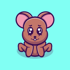 Cute mouse vector icon illustration