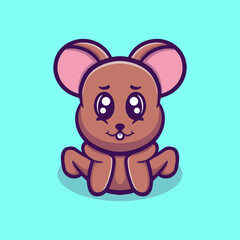 Cute mouse vector icon illustration