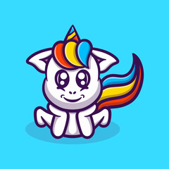 Cute unicorn vector icon illustration