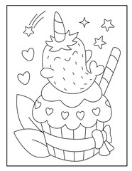 Cute ice cream coloring page