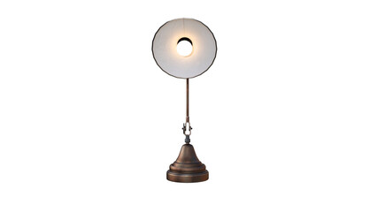 3D model of a table lamp in different angles and poses rendered for your collage as a prop on a transparent background. 3D Rendering, 3D Illustration, PNG.