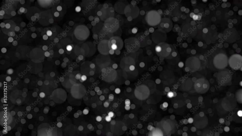 Poster abstract loop animation falling blurred particles lights bokeh animation. holiday concept backdrop. 