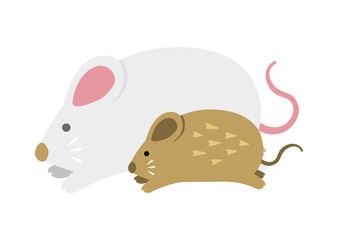 年賀状素材イラスト / 走るネズミ
