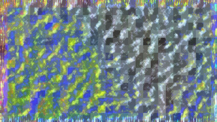 Abstract iridescent glitch art texture background image.