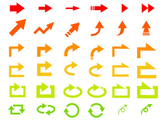 カラフルな矢印のセット